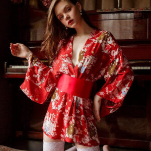 Peignoir Kimono Fleuri pour Femme