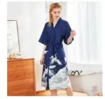 Peignoir Kimono Femme avec motif de grues