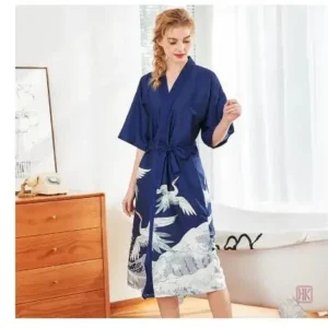 Peignoir Kimono Femme avec motif de grues