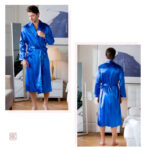 Peignoir bleu pour homme, idéal pour la détente à la maison