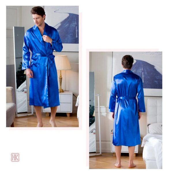 Peignoir bleu pour homme, idéal pour la détente à la maison