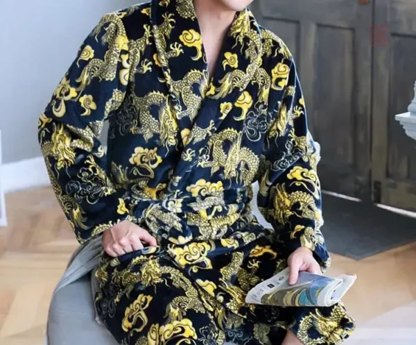 peignoir-kimono-homme-dragon-1 Peignoir Kimono Homme avec motif dragon