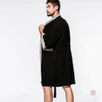 Peignoir homme en coton, design kimono élégant