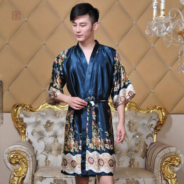 Peignoir court style kimono pour homme