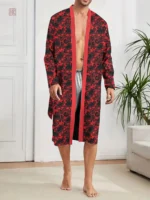 Peignoir homme en tissu léger, style kimono