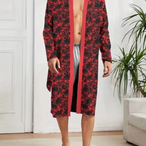 Peignoir homme en tissu léger, style kimono