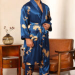 Kimono homme bleu, design traditionnel japonais