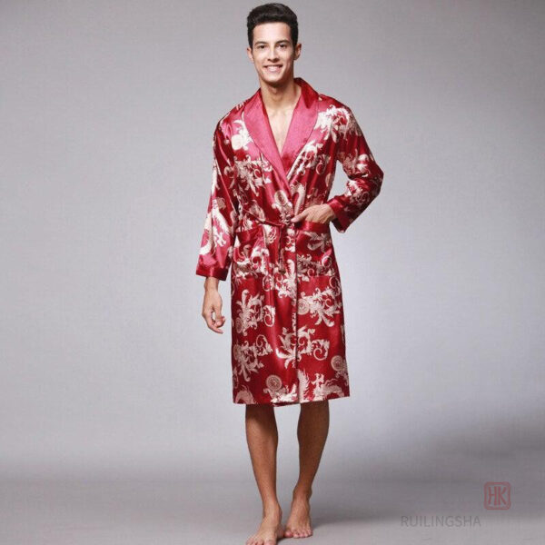peignoir-kimono-japonais-homme-1 Peignoir Kimono Japonais Homme en tissu léger et confortable