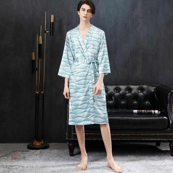 Kimono japonais turquoise pour une élégance décontractée