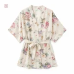 Peignoir léger à motifs floraux, idéal pour les moments de détente