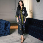 Peignoir Kimono Long Noir pour Femme