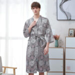 Peignoir kimono homme motif géométrique élégant