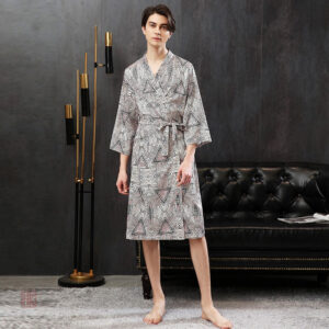 Peignoir léger motif géométrique pour homme