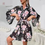 Peignoir Kimono Femme avec motif floral élégant