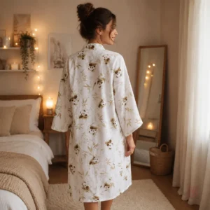Peignoir léger en bambou avec motif panda