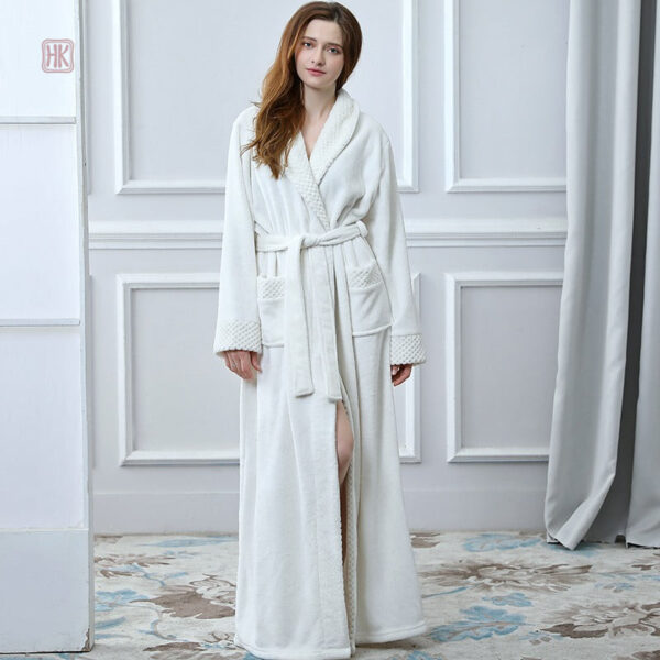Vêtement d'intérieur kimono femme en tissu polaire chaleureux