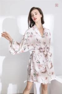 Peignoir Kimono à motifs floraux pour femme