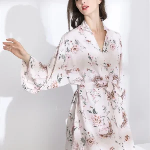Peignoir Kimono à motifs floraux pour femme