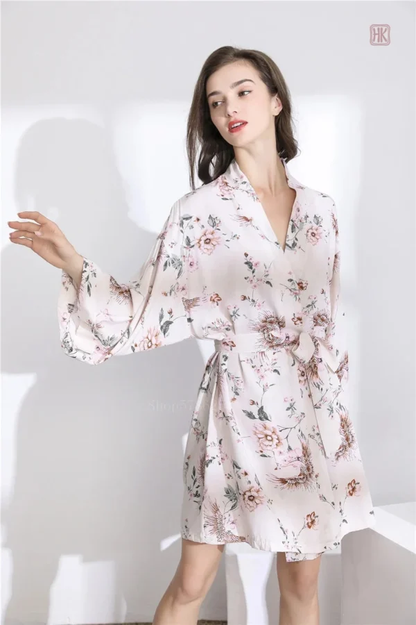 Peignoir Kimono à motifs floraux pour femme
