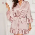 Peignoir Kimono Rose Estival Chic pour femme