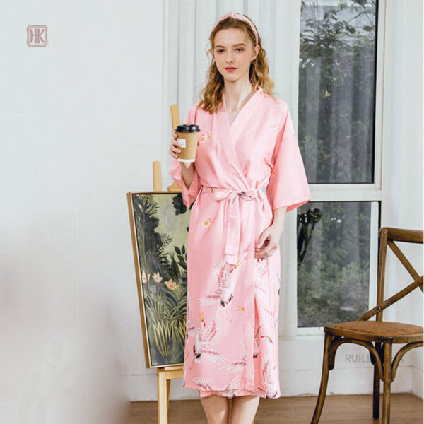 Peignoir Kimono élégant en satin