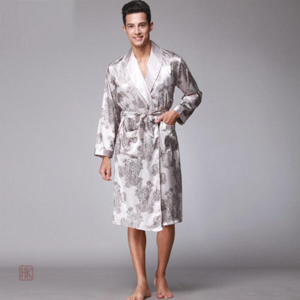peignoir-kimono-satin-gris-1 Peignoir kimono satin gris pour homme