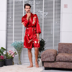 Peignoir confortable en satin pour homme