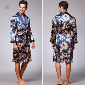 Peignoir kimono homme, tissu soyeux et raffiné