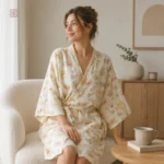 Peignoir Kimono Fleuri Vintage pour Femme