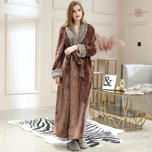 Peignoir moelleux femme en kimono élégant
