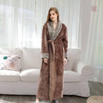 Peignoir doux pour femme, style kimono confortable