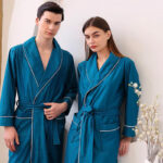 Peignoir de bain pour homme, style kimono pratique