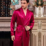 Peignoir de luxe pour homme en satin soyeux
