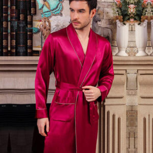 Peignoir de luxe pour homme en satin soyeux