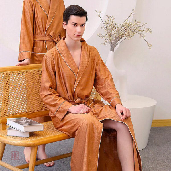 Vêtement de détente homme, peignoir tout doux en version courte