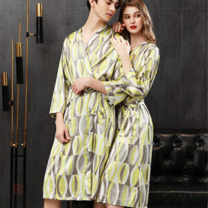 Vêtement de détente en kimono vert pour homme