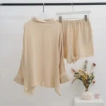 Pyjama léger pour femme, couleur beige, coupe moderne