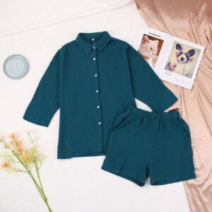 Kimono pyjama élégant pour femme bleu canard