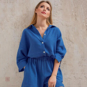 Pyjama Kimono Femme Bleu Marine
