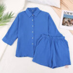 Kimono Femme confortable en bleu marine