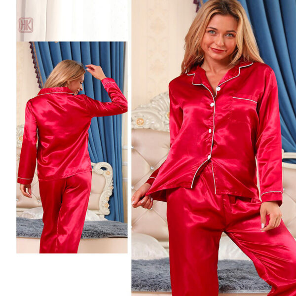 Pyjama Femme élégant en satin avec pantalon