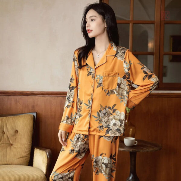 Pyjama confortable femme, couleur orange vive