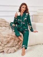 Pyjama Kimono Femme Vert Sapin élégant et confortable
