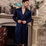 Pyjama Homme Soie Bleu