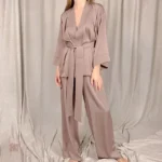 Pyjama Kimono Brun Ample pour femme