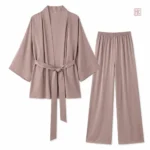 Vêtement de nuit en tissu léger, pyjama kimono féminin