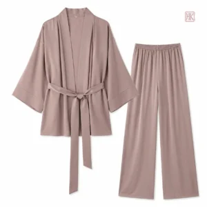 Vêtement de nuit en tissu léger, pyjama kimono féminin