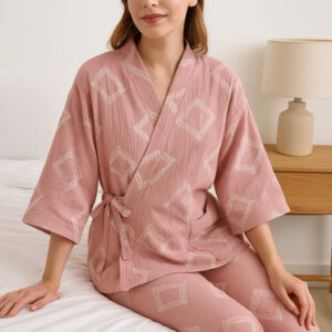 Pyjama Kimono Femme en Coton Confortable