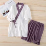Pyjama Femme Kimono Court en Coton