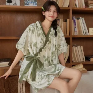Vêtement de nuit kimono pour femme, parfait pour l'été